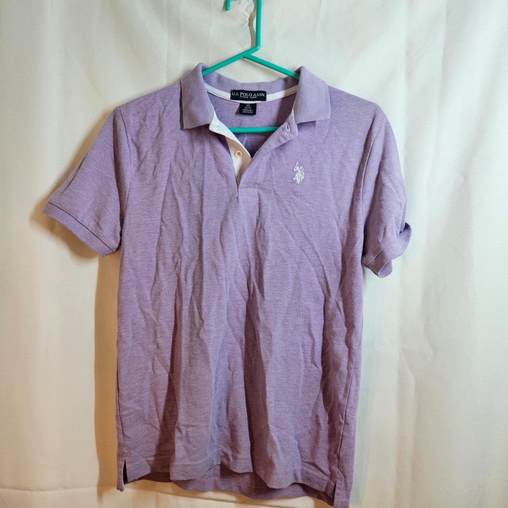 US‎ Polo Assn. Purple Polo Shirt Short Sleeve Casual Top XL (14/16)